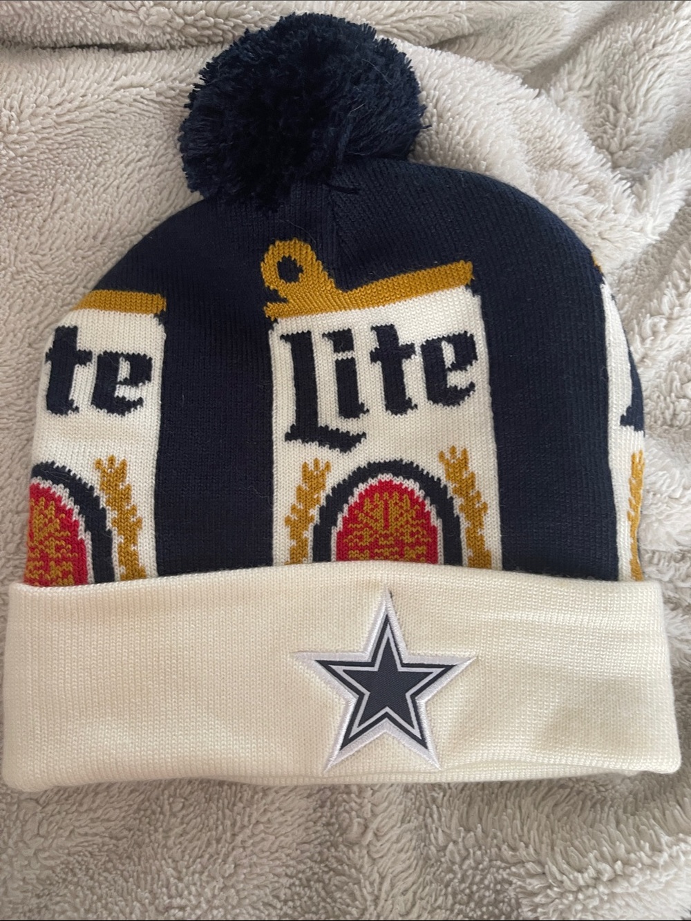 Miller lite knit hat one size unisex ivory
